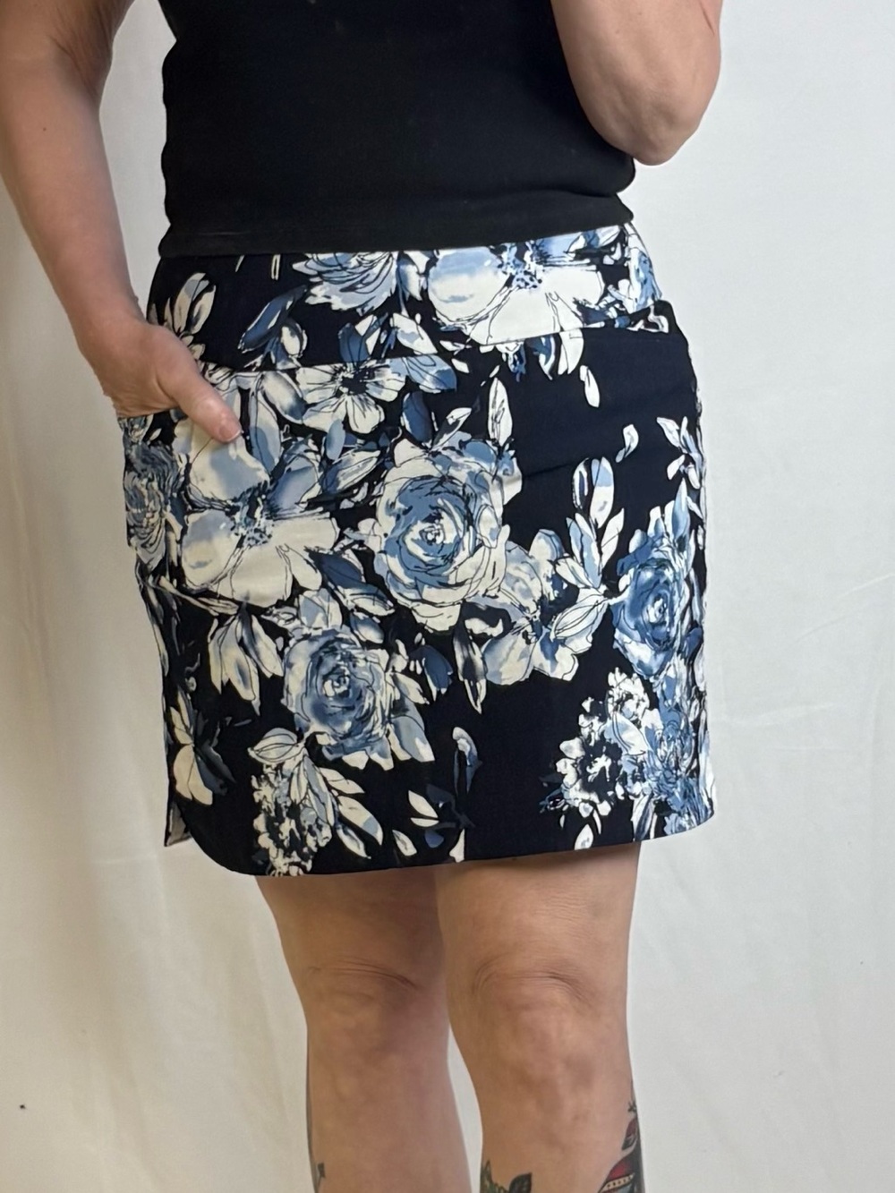 Floral Navy Blue Women’s Skort